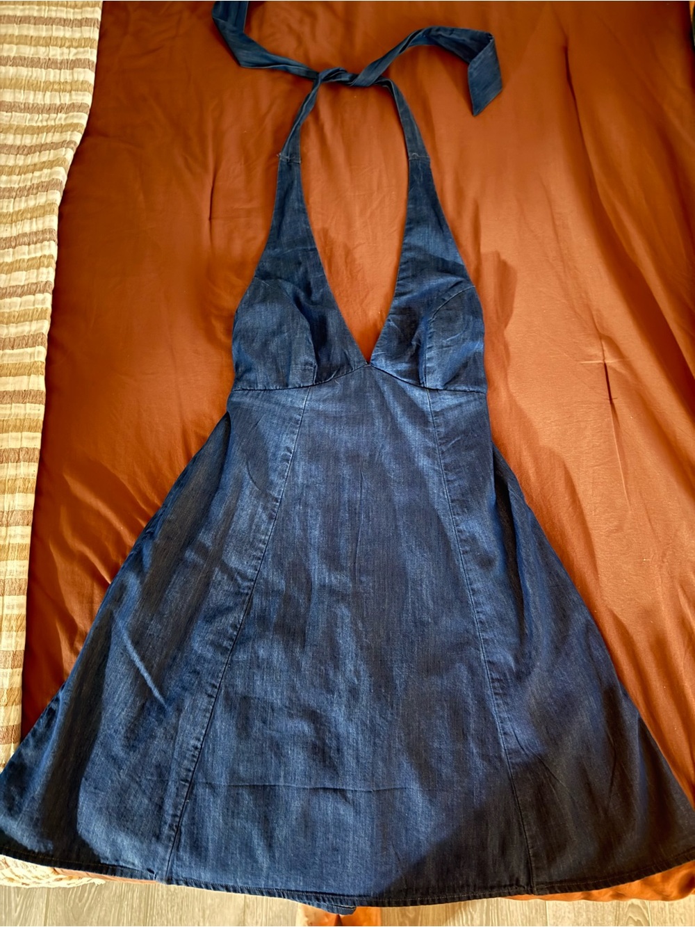 Denim HalterMini Dress